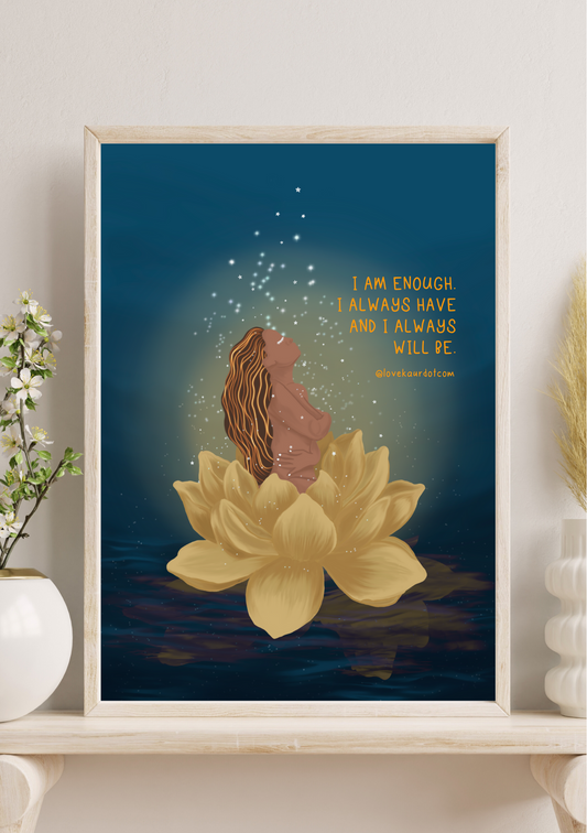 December Affirmation: I Am Enough - A4 Print