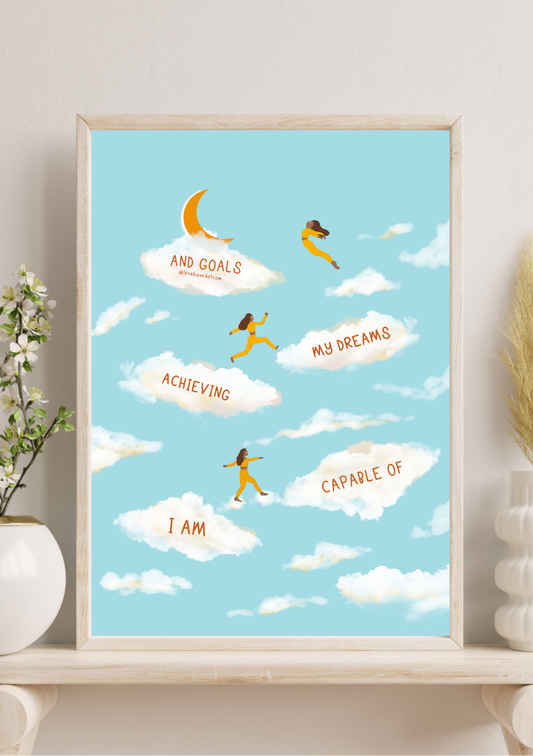 September Affirmation - I am Capable Of Achieving My Dreams & Goals - A4 Print